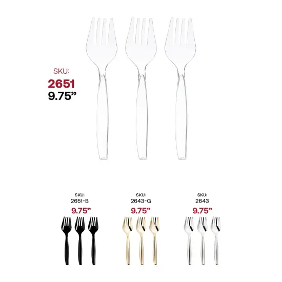 Clear Disposable Plastic Serving Forks (150 Forks) {6}