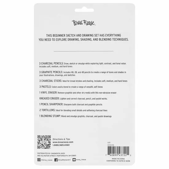 Brea Reese: Beginners Sketch & Draw Set - 18pc - Pencils-Erasers-Tools Set, Comprehensive Kit, Perfect for Multiple Techniques, Adult Art Supplies {4}