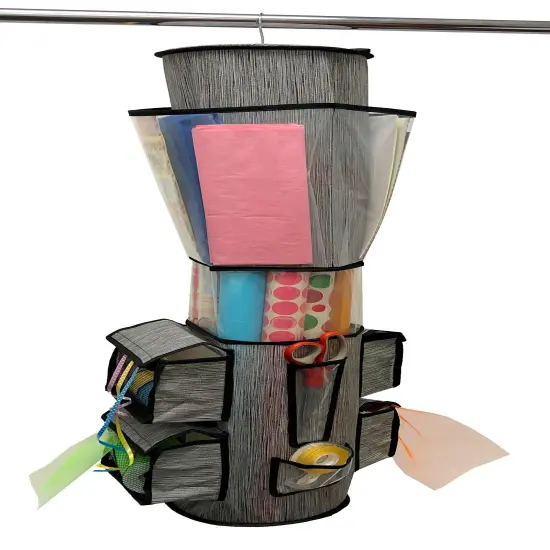 Round Gift Wrap Organizer - Wrapping Made Easy {3}