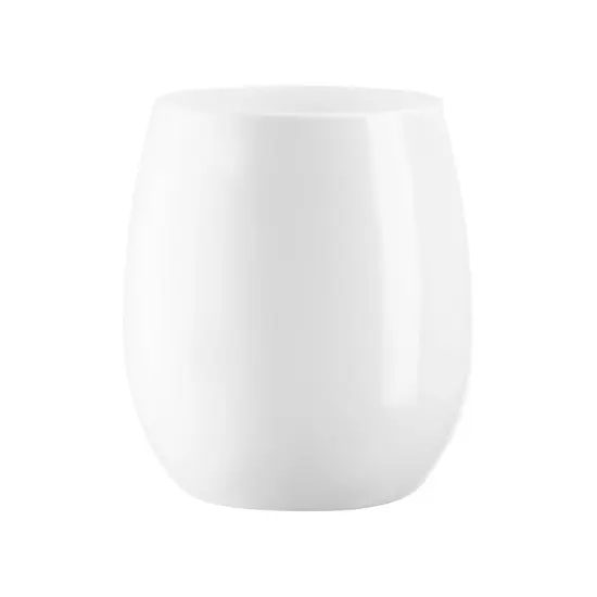 Solid White Elegant Stemless Plastic Wine Glasses - 12 oz. (64 Glasses) {1}