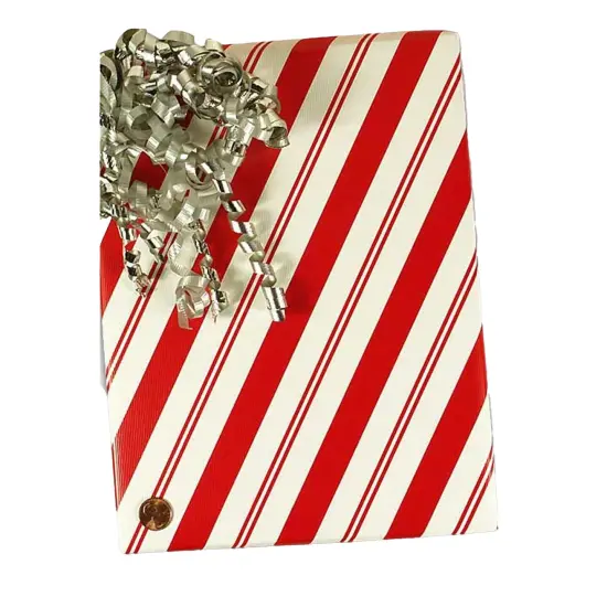 Striped Christmas Wrapping Paper Diagonal Peppermint Stripe 24''x417' {2}