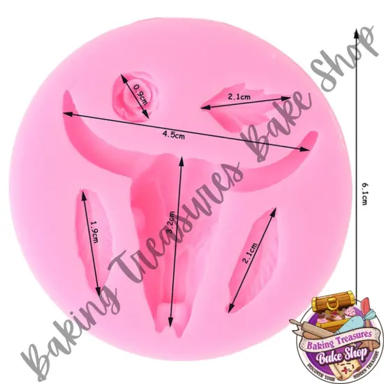 Skeleton Cattel Head Silicone Mold {2}