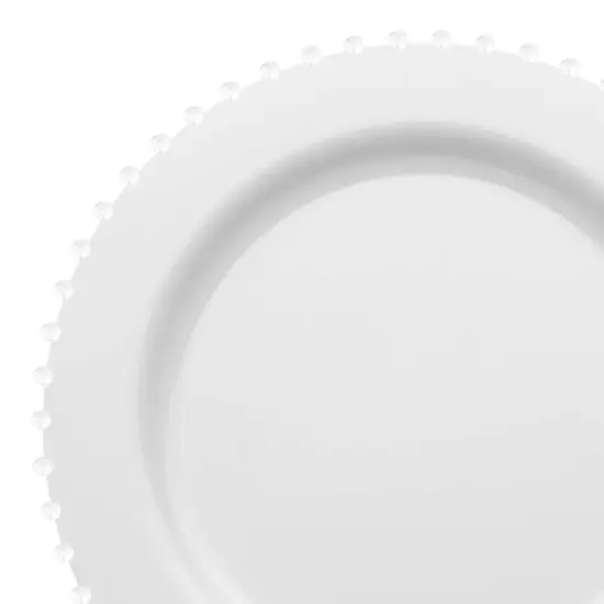 White Pearl String Round Disposable Plastic Salad Plates - 7" (120 Plates) {1}