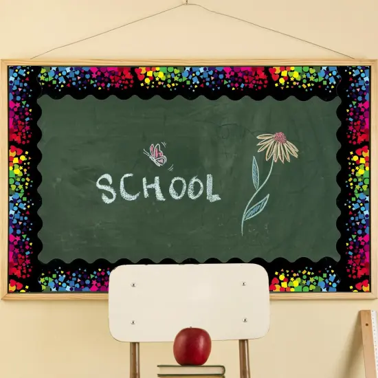 Wrapables 60 Feet Bulletin Board Borders, Adhesive Decorative Trim Stickers, Shapes {3}