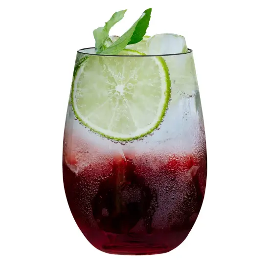 Clear Elegant Stemless Disposable Plastic Wine Glasses - 16 oz. (64 Glasses) {2}