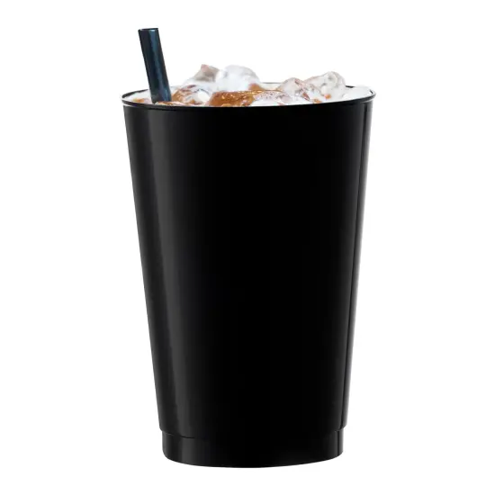 Black Round Disposable Plastic Tumblers - 12 oz. (240 Cups) {2}