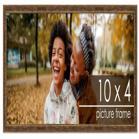 Panoramic Textured Gold Picture Frame - UV Acrylic, Foam Board Backing, Hanging Hardware {1}