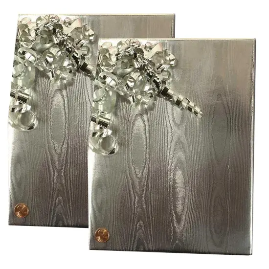 Silver Watercolor Embossed Metallic Wrapping Paper 24" x 417" Roll {4}