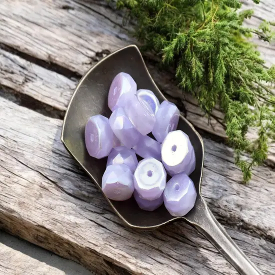 *15* 4x6mm Thistle Silk AB Fire Polished Rondelle Heishi Beads {2}