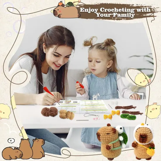 2 PCS Brown Capybara Crochet Kit {5}