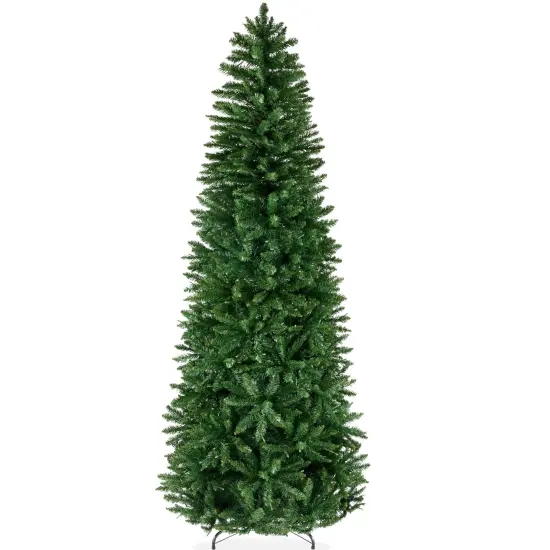 Best Choice Products Unlit Pencil Christmas Tree, Spruce Style Holiday D&eacute;cor w/ Metal Base {1}
