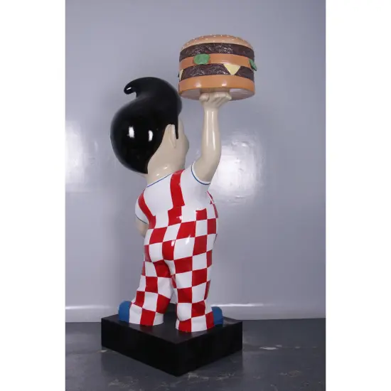 Large Boy Holding Hamburger Life Size Statue {5}