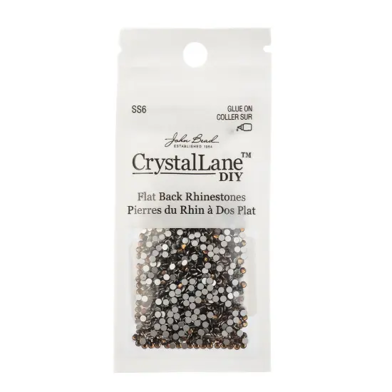 Crystal Lane DIY SS6 Glass Flatback Rhinestones, 1440pcs Smoked Topaz {3}
