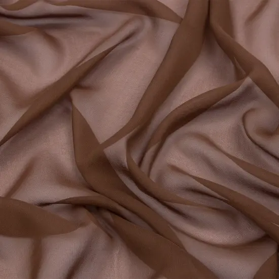 1 Yard Smooth Cappuccino Premium Silk Chiffon Fabric Perfect for Elegant Couture Creations 54 Inch Width {3}