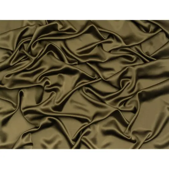1 Yard Olive Green Silk Crepe Back Satin Premium Smooth Draped Designer Fabric 44 inch Width {3}