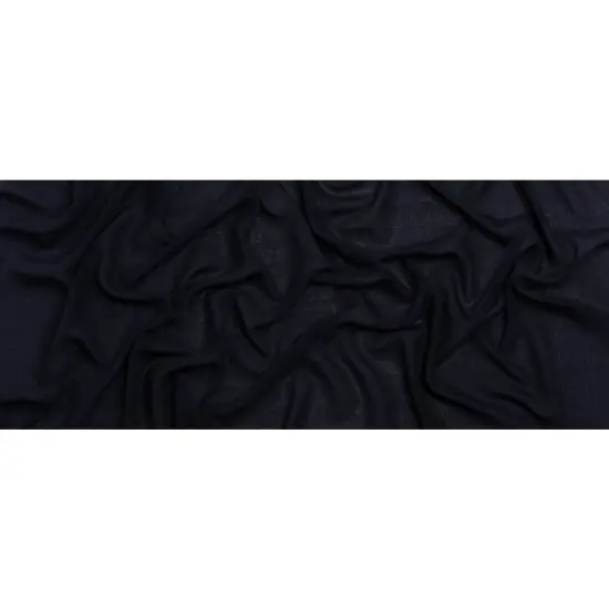 1 Yard Midnight Monochrome Pinstripe Crinkled Silk Georgette Fabric Deep Well 48 Inch Width {3}