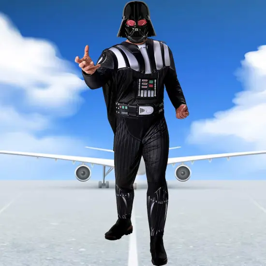 Adult Darth Vader Qualux Costume Star Wars Villain Outfit {1}