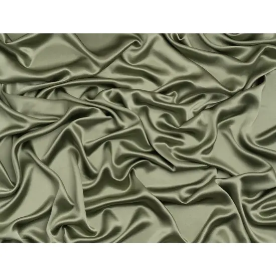 1 Yard Oil Green Silk Crepe Back Satin Smooth Soft Elegant Designer Fabric 44 inch Width {3}