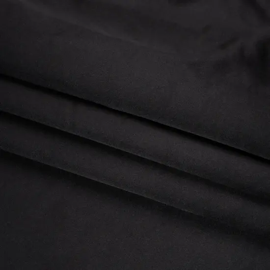 1 Yard Black Silk Duchesse Satin Medium Weight Solid, 59 Inches Wide {1}