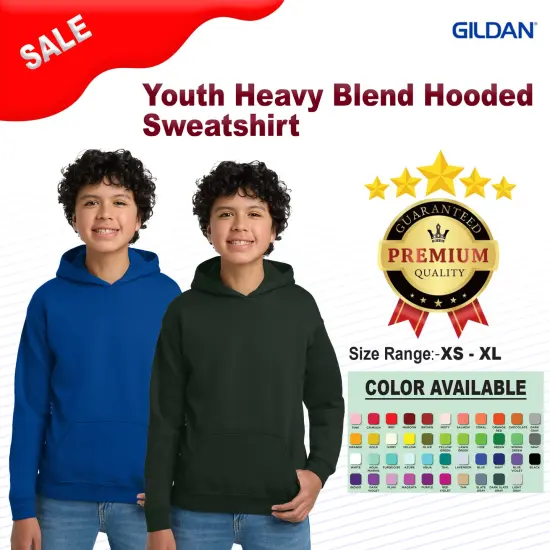 Gildan&reg; Youth Heavy Blend Hooded Sweatshirt Graphite Htr {3}