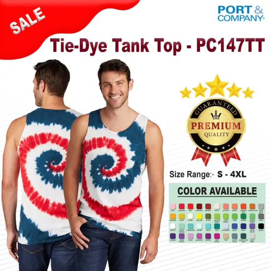 Port & Company&reg; Tie-Dye Tank Top - PC147TT Neon rainbow {2}