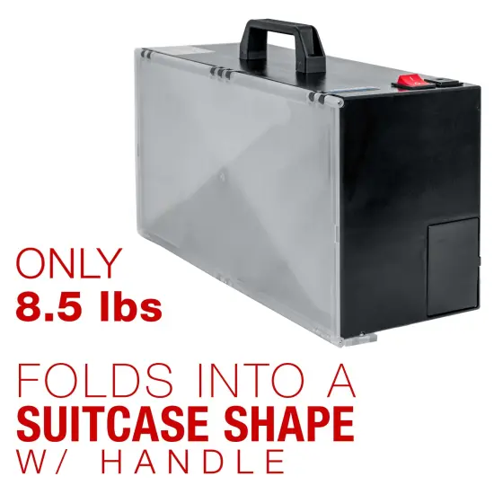 Portable Hobby Airbrush Spray Booth Kit with Exhaust Extension Hose (Extends up to 5.6 Feet) and 7.5 in. Diameter Revolving Turntable {5}