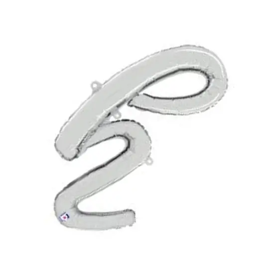 24 Inch Script Letter H Silver Air Fill Only Balloon {4}