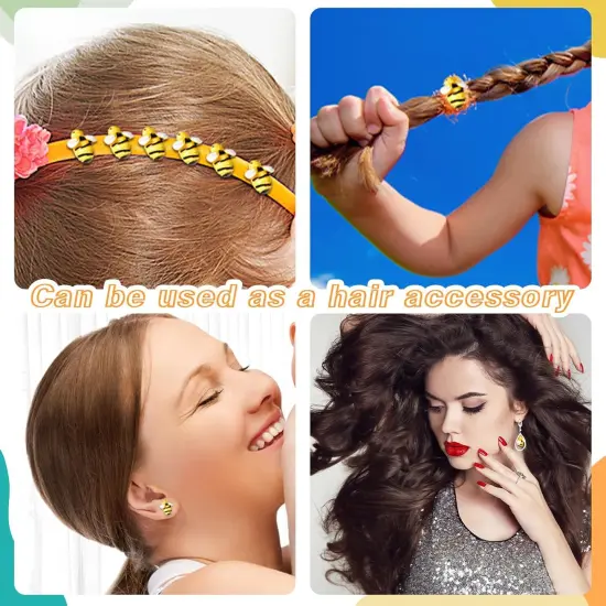 60 Pcs Tiny Resin Bees for Crafts Bulk Small Mini Plastic 3D Flatback Bee Charm Embellishments for Summer Honey Themed Decor Art DIY Crafts Home Decoration {4}