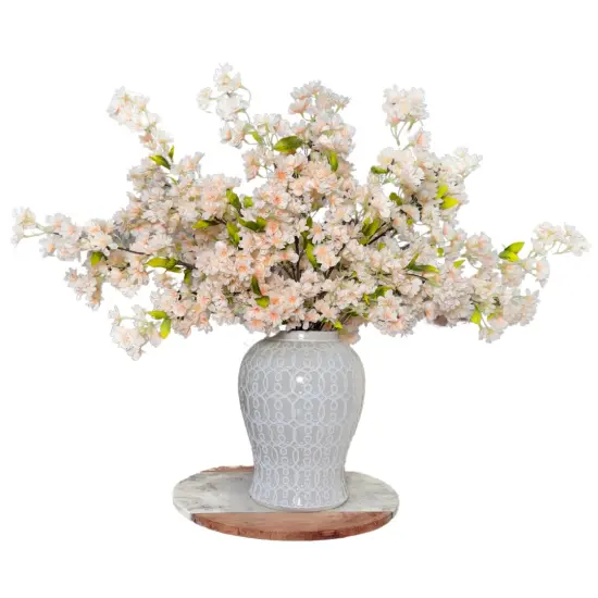 Japan Beige Nude Silk Cherry Blossom Flower Set of 3 Branches 40'' Inches {2}