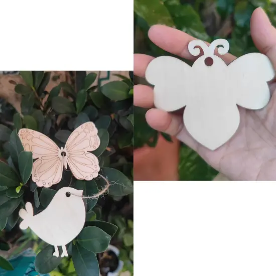 70PCS Pastoral Unfinished Blank Wooden Cutouts Craft for Kids,Suit for Children's Painting DIY Room Decoration Gift Giving Surprise (70 Pastoral) {2}