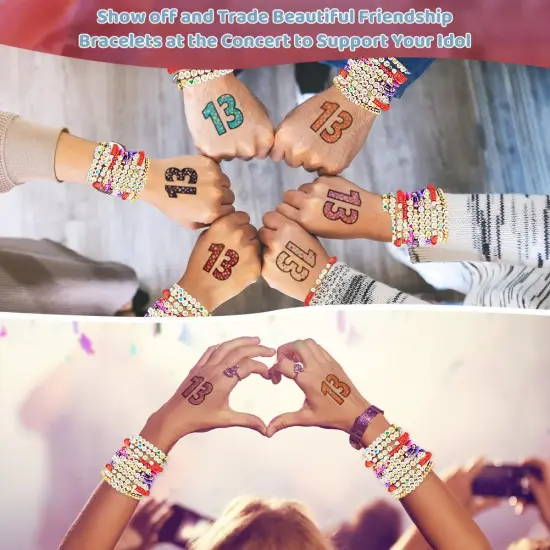 Friendship Bracelet Kit 4 Boxes-13056 Pcs 72 Colors Bracelet Making Kits with Clay Beads, 7200 Pcs Glass Seed Beads and 3 Styles Letter Beads with Charms for Bracelet Making Gift {6}