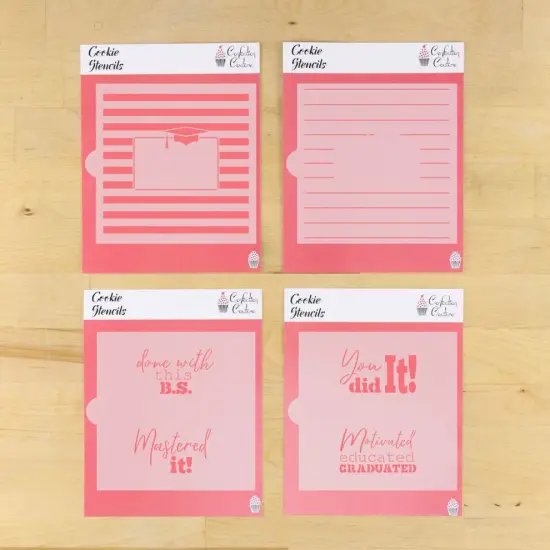 You Did It Graduation 4 Piece Cookie Stencil Set {1}