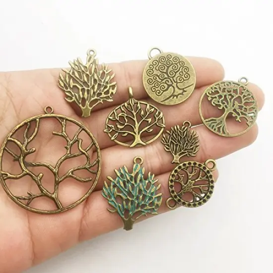 100g Craft Supplies Mixed Tree of Life Pendants Beads Charms Pendants for Crafting, Jewelry Findings Making Accessory for DIY Necklace Bracelet (M075) {3}