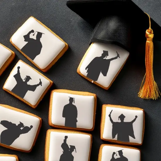 Male Graduate Silhouette 3 Piece Cookie Stencil Bundle {2}