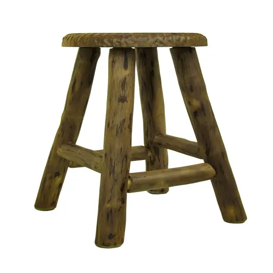 Rustic Handcrafted Wooden Carved Deer Bar Stool 24 in. {3}