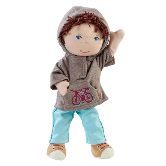 HABA Lian 12" Soft Doll - Baby Boy Doll with Brown Hair and Blue Eyes, Perfect Plush Toy for 18 Months & Up with Embroidered Face (Machine Washable) Multicolor {3}