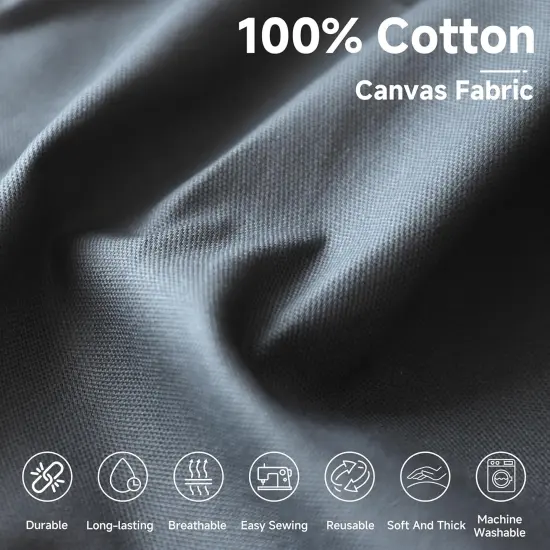100% Cotton Canvas Fabric 10oz. 59 Inch by The Yard (2 Yards, Black) {2}