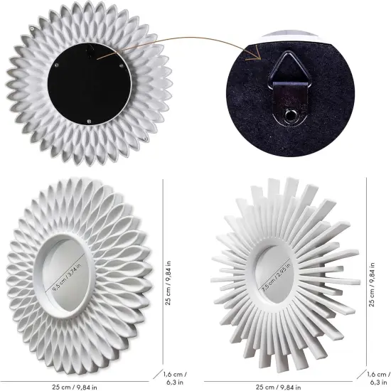 White Wall Mirror Round Minimalist, Circle Mirror {4}