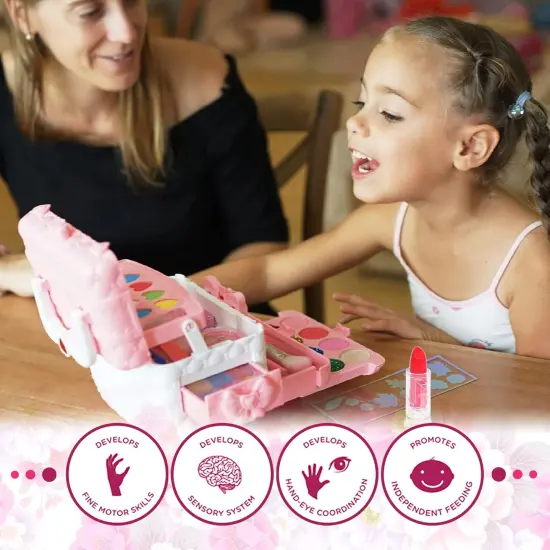 Kids Makeup Kit for Girl - Kids Makeup Kit Toys for Girls,Play Real Makeup Girls Toys,Washable Make Up for Little Girls,Non Toxic Toddlers Cosmetic for Children Age 3-12 Years Old,Teen (Pink) {2}