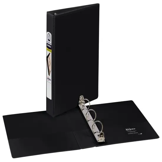 Avery Mini Durable View Binder, 1" Round Rings, 175-Sheet Capacity, 5-1/2" x 8-1/2", DuraHinge, Black (17167) {1}