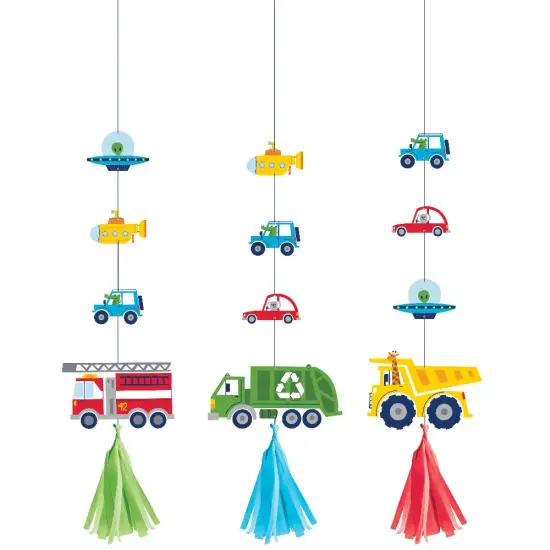Transportation Time Hanging Cutouts w/ Tassels (3/Pkg) {1}