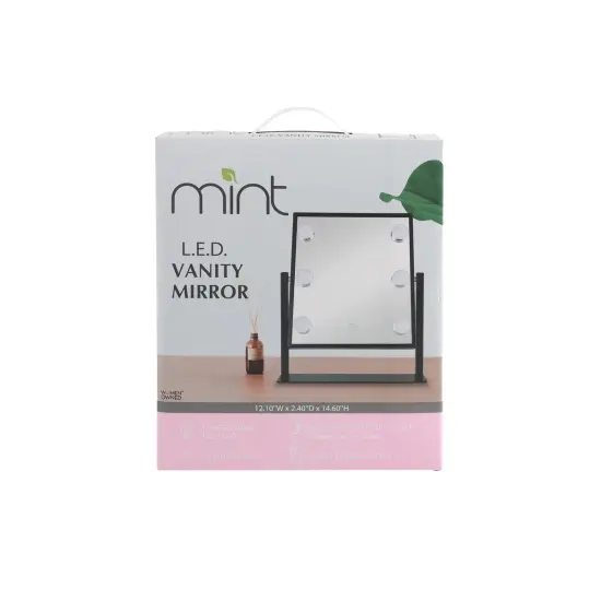 Black 6 LED Hollywood Vanity Mirror {4}