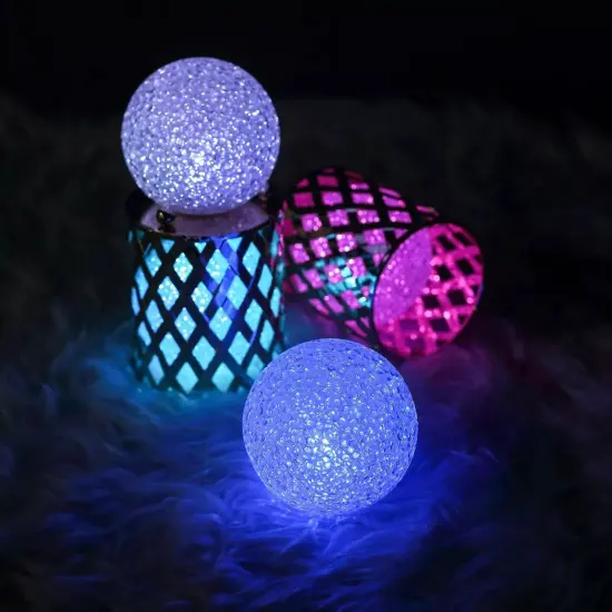 4 pcs 3-Inch wide Assorted LED Balls Battery Operated Orbs Lights Centerpieces {5}