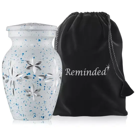 Mini Keepsake Cremation Urns for Human Ashes, Set of 6 Silver and Gold with Case {1}