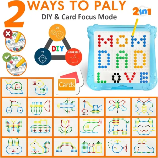 2 in 1 Magnetic Color and Number Maze - Magnetic Drawing Board for Kids Toddler, Montessori Toy for 3+ Year Old, Educational Preschool Learning Car Travel Toy for kid age 4 5 6 Girl Toy Boy Gift {2}