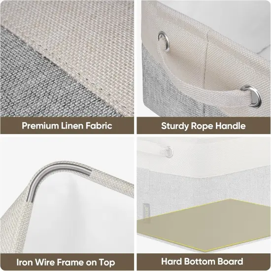 Fabric Storage Bins for Shelves, Linen Storage Baskets for Organizing {2}