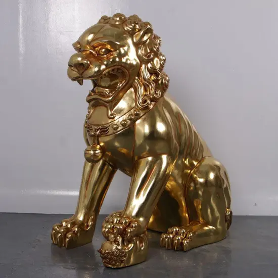Foo Dog Female On Base Chinese Lion Statue {6}