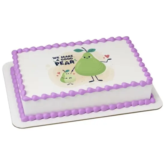 We Make A good Pear Friendship PhotoCake&reg; Edible Cake Topper Icing Image, {1}