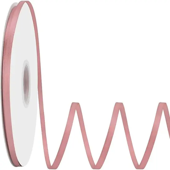 Double Faced Dusty Pink Satin Ribbon 1/4 Inch &times; 100 Yards Satin Ribbon Ideal for Gift Wrapping Flower Bouquet Art Crafts Sewing Weddings Floral Arrangements & Bows {1}