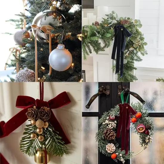 Black Velvet Ribbon 7/8 Inch Velvet Ribbon for Gift Wrapping Weddings Hair Bow Ribbons Headbands Bouquets-25 Yards {2}